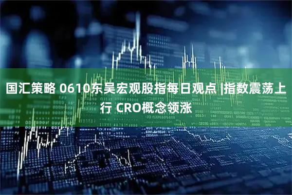 国汇策略 0610东吴宏观股指每日观点 |指数震荡上行 CRO概念领涨