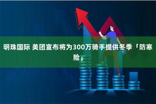 明珠国际 美团宣布将为300万骑手提供冬季「防寒险」